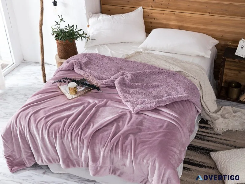 Double-layer milk fleece solid color blanket buy 1 get 1 free