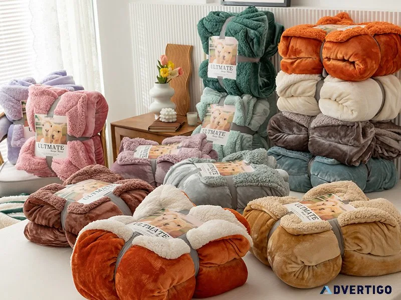 Double-layer milk fleece solid color blanket buy 1 get 1 free