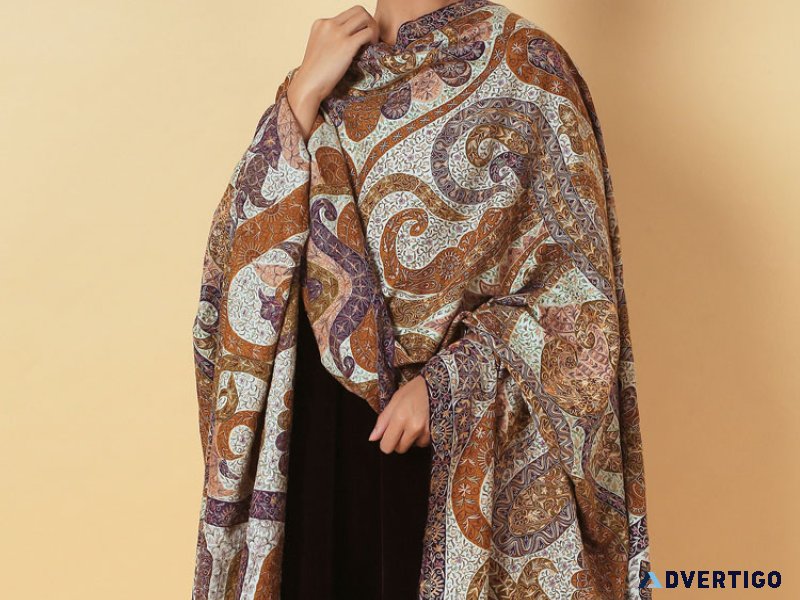 Elegant kalamkari pashmina shawl collection