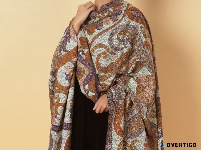 Elegant kalamkari pashmina shawl collection