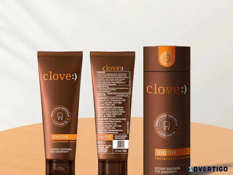 Clove sensitive toothpaste for teeth sensitivity
