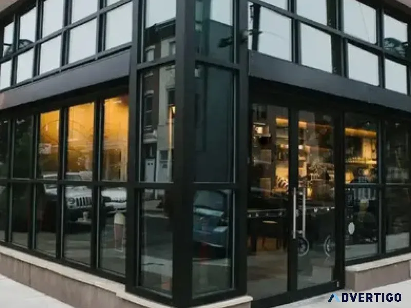 Aluminium shopfront installation in uk