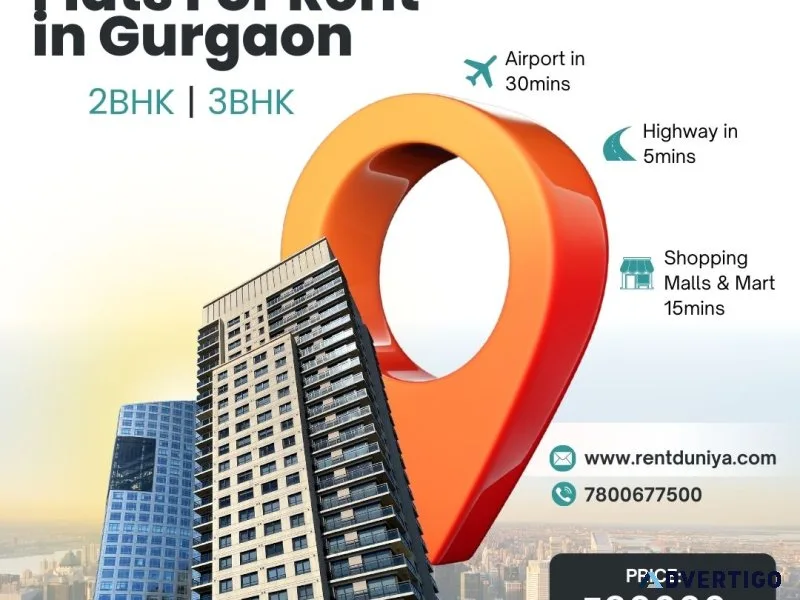 Find prime location flats for rent in gurgaon