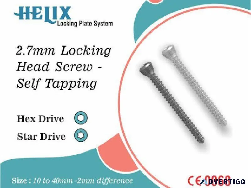 27 mm locking head screw self tapping