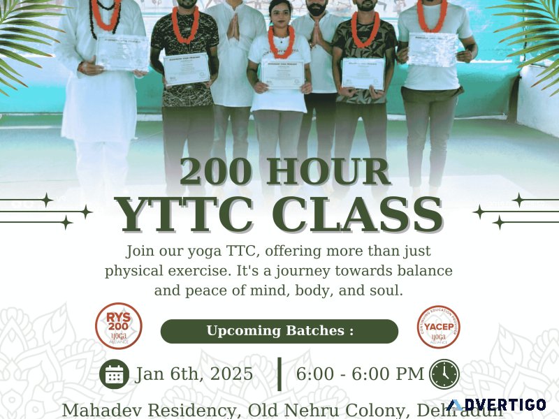 200 hour yoga teacher training in dehradun