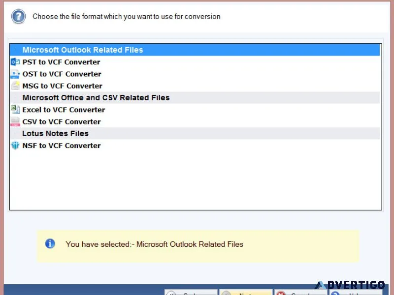 Quickly convert msg to vcf/vcard format with sametools