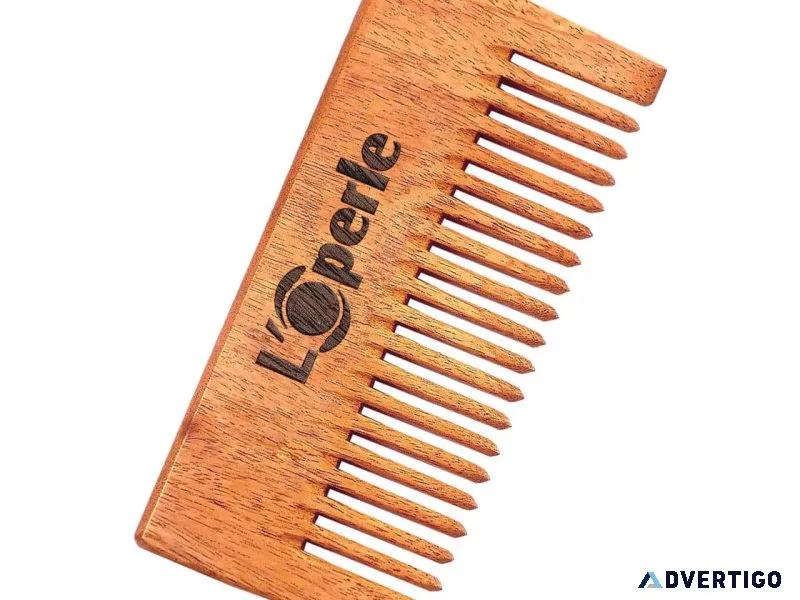 Loperle neem wood shampoo comb