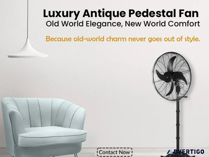 Luxury antique pedestal fan | illuminée