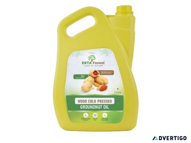Buy wood cold pressed groundnut oil online – 5L