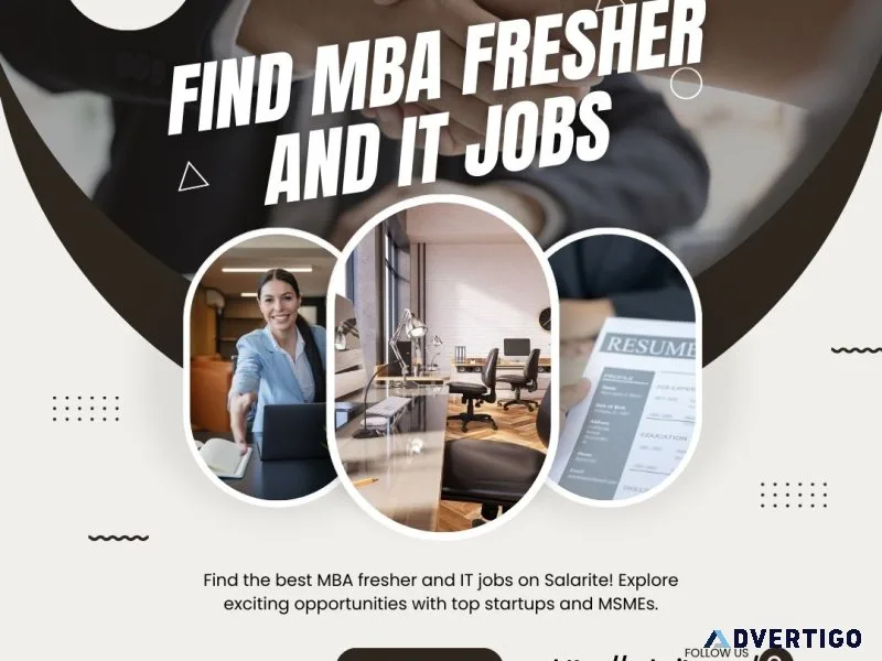 Find your dream job - mba fresher and it jobs near me