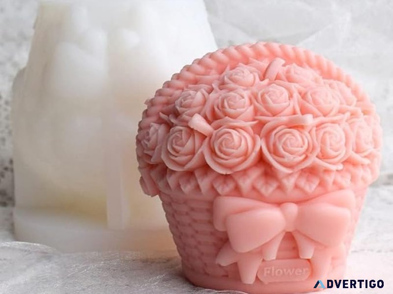 Aai planet rose bouquet 3d flower basket pillar silicone mould |
