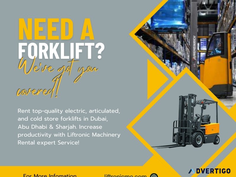 Articulated forklift rental service in dubai, uae