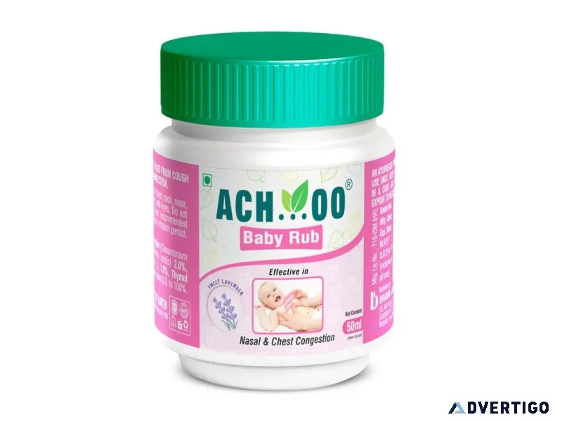 Achoo baby rub for nasal & chest congestion