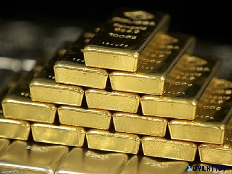 Gold nuggets and bars on sale