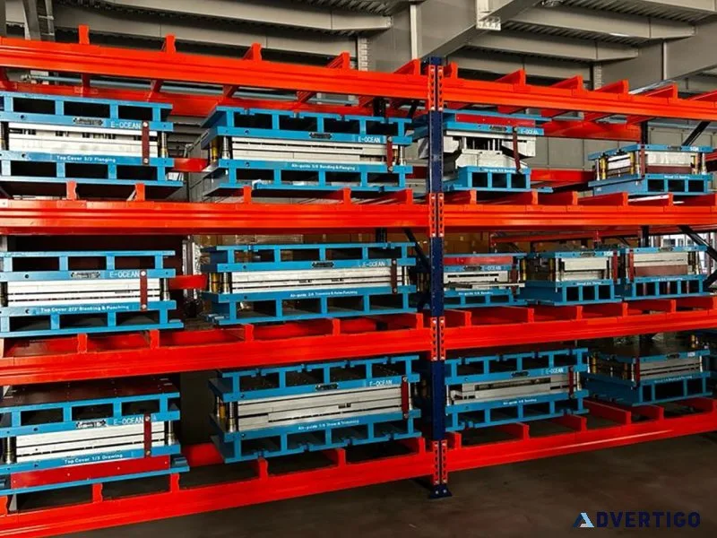 Durable die storage racks for efficient warehouse organization