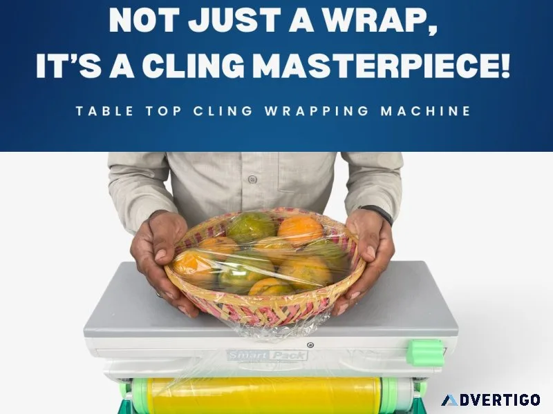 Table top cling film wrapping machine