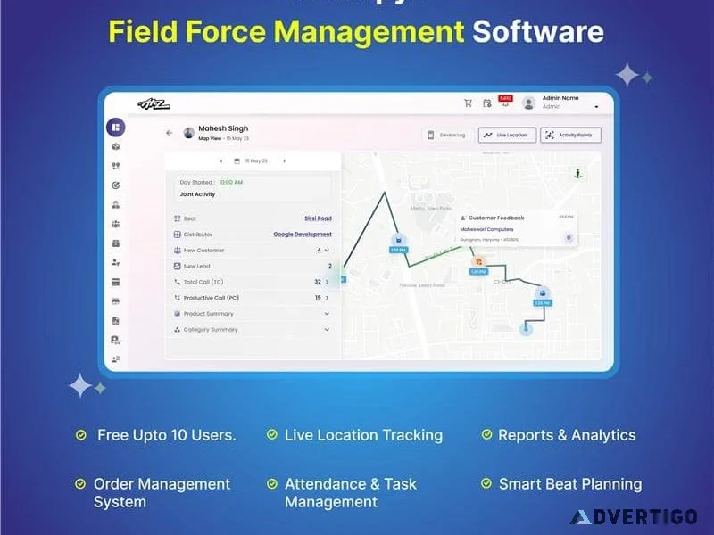 Best sales force automation software for field staff tracking –