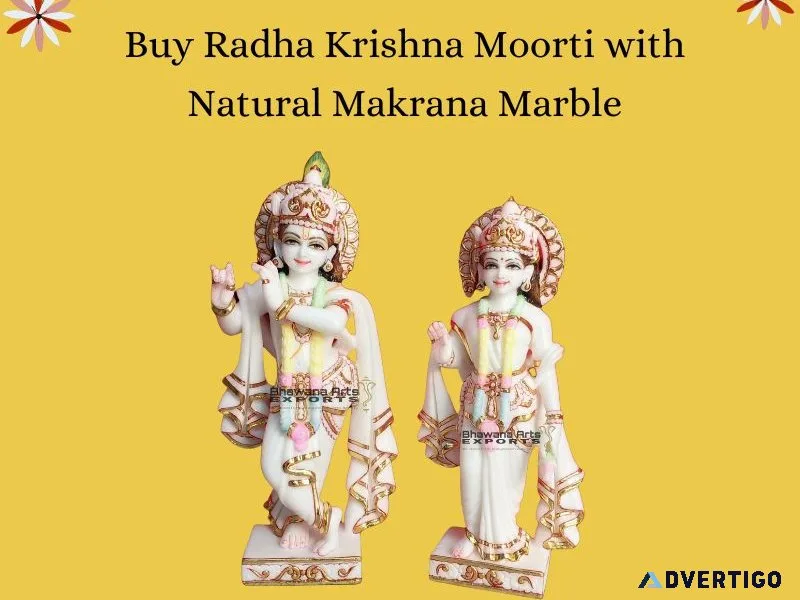 Buy radha krishna moorti with natural makrana marble