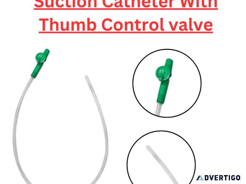 Safe suction catheter with thumb valve for clinics