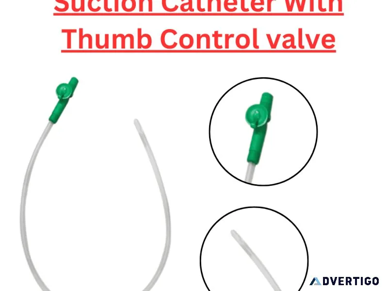 Safe suction catheter with thumb valve for clinics
