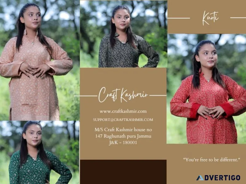 Explore woolen kashmiri kurtis for winter by craft kashmir