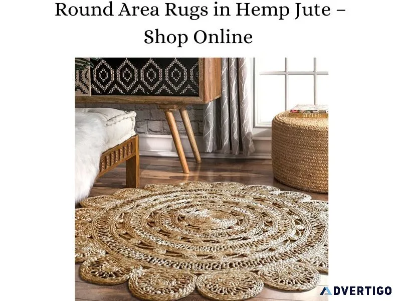 Round area rugs in hemp jute – shop online at best prices