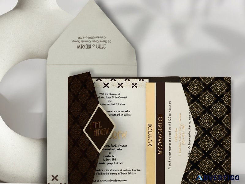 Elegant paisley wedding invitations | unique paisley theme cards
