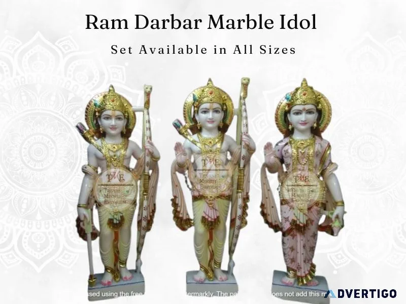 Ram darbar marble idol set – available in all sizes