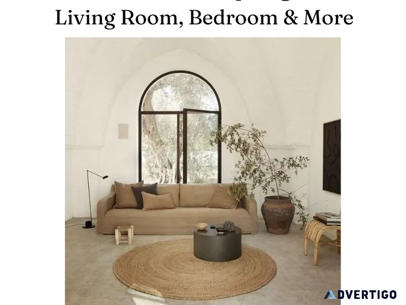 Round jute hemp rugs for living room, bedroom & more