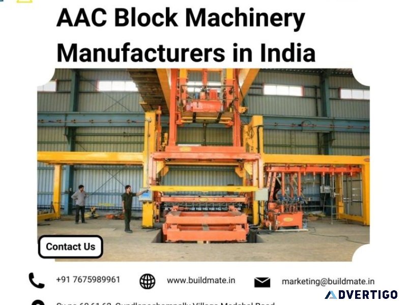 Aac block machinery manufacturers in india | +91 76759 89961 | b
