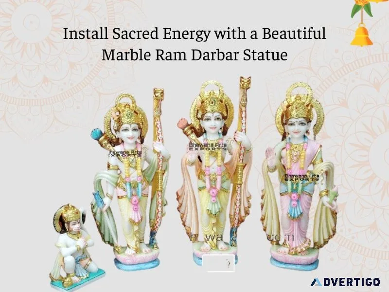 Install sacred energy with a beautiful marble ram darbar statue