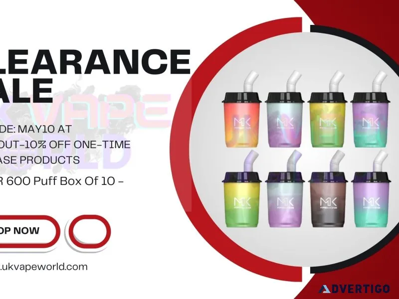 Box of 10 MK BAR 600 Puff Vapes – Clearance Deal