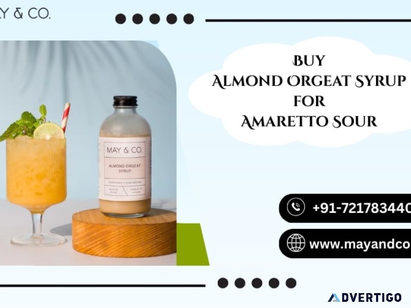 Shop may & co’s almond orgeat syrup perfect for amaretto sour