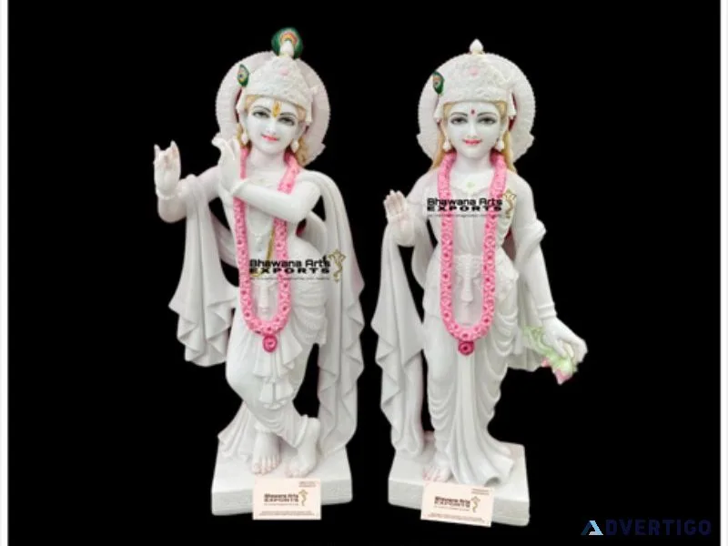 Bring home divinity with a beautiful radha krishna marble moorti