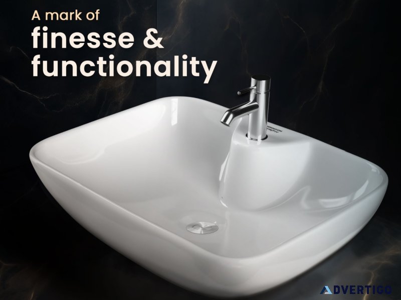 Johnson bathrooms fusion white glossy vanity basin - germ-free &