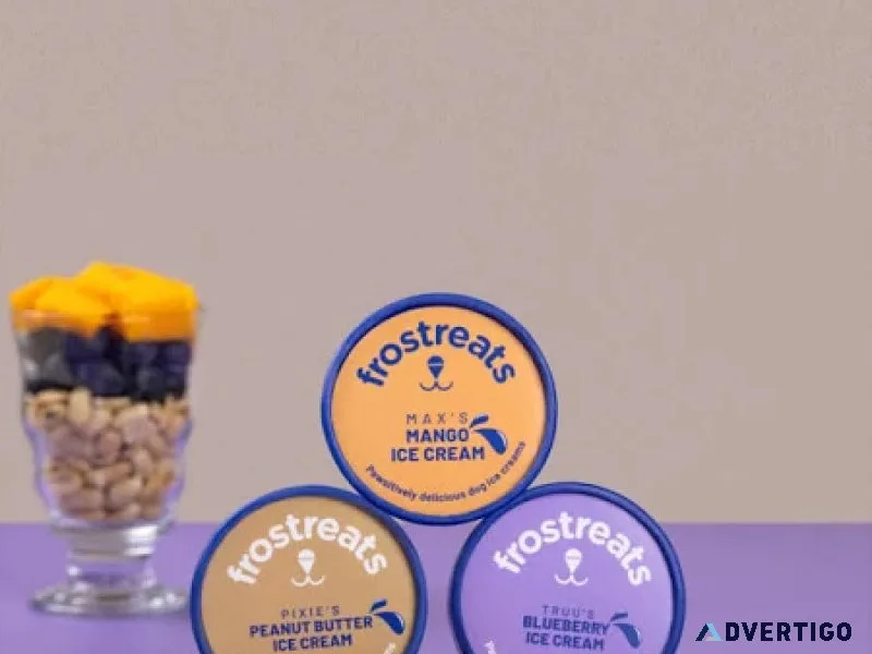Dog ice cream near me by frostreats is a safe and cool treat for