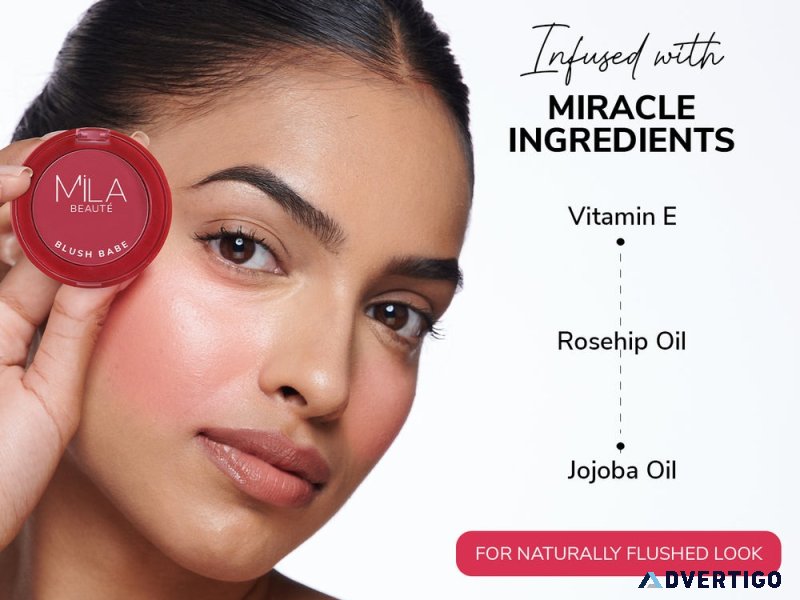Add a natural flush with mila beauté’s blush collection