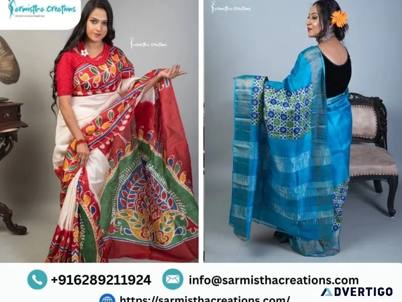 Buy pure tussar silk saree online – sarmistha creations