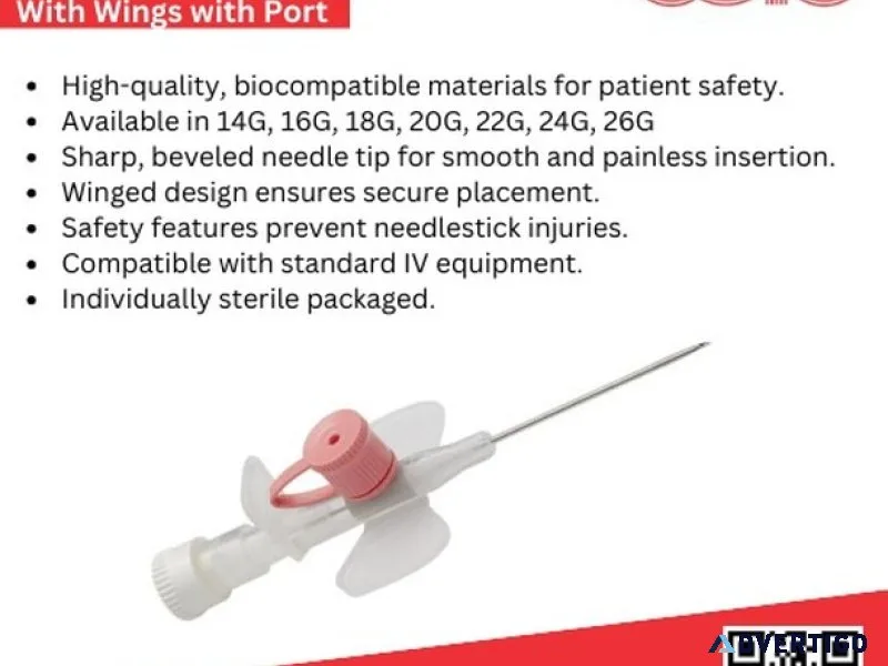 Buy winged iv cannula with port – gstcorporation