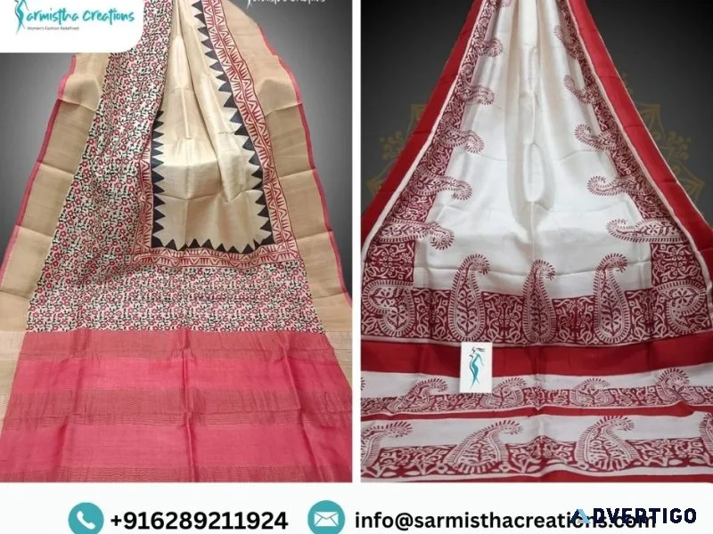 Shop pure tussar saree online – sarmistha creations