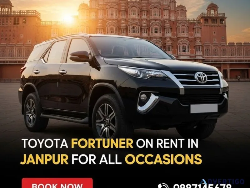 Toyota fortuner on rent in jaipur for all occasions