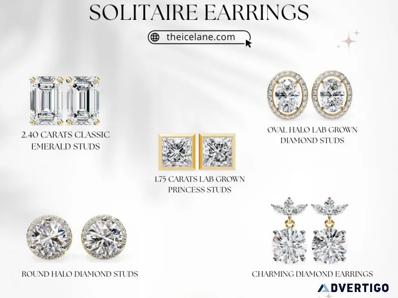 Buy luxury solitaire earrings online at best prices