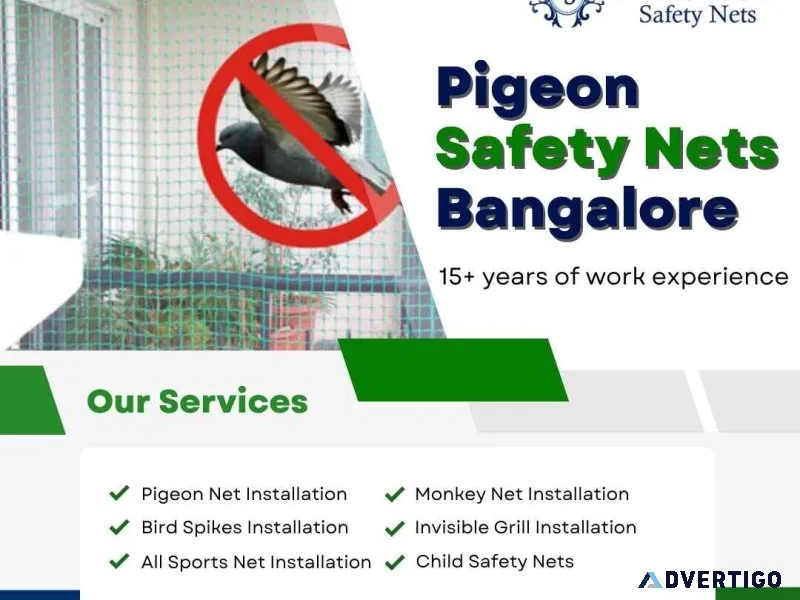 Professional pigeon safety nets installation in bangalore – call