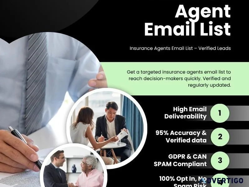 Get insurance agent emails – 30% off today