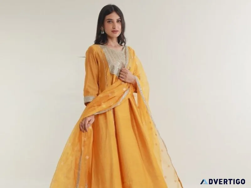 Elegant chanderi anarkali set – shop latest collection