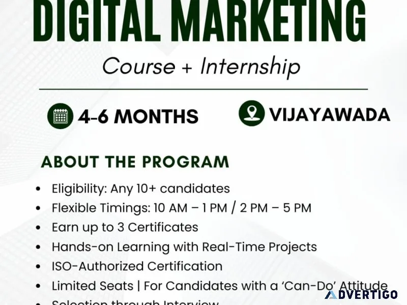  free digital marketing course with internship in vijayawada
