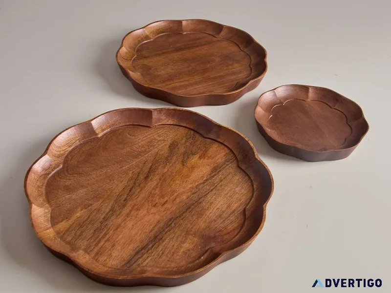 Handcrafted wooden trays | amaara home décor