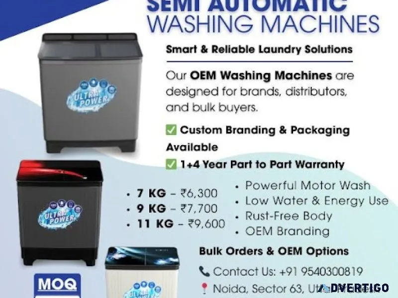 Affordable semi-automatic washing machines | oem & bulk orders