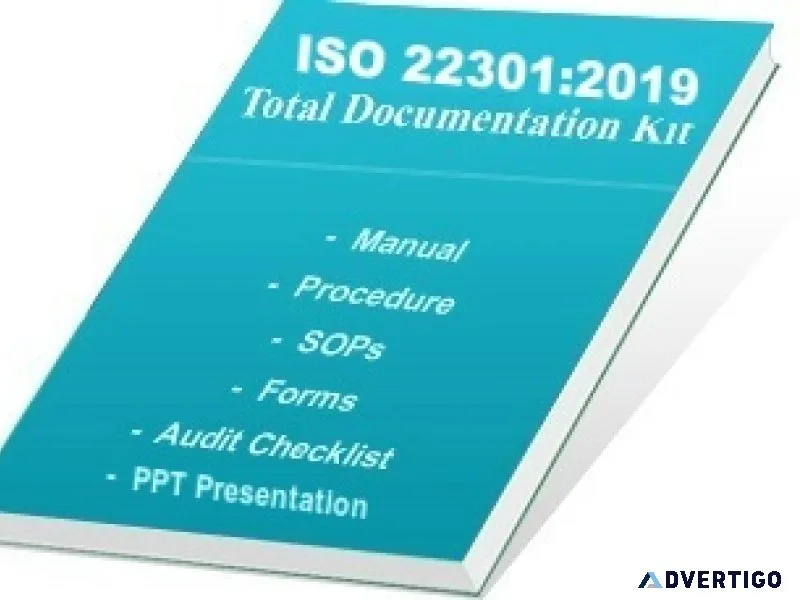 Iso 22301 documentation kit – audit checklist, manual, procedure