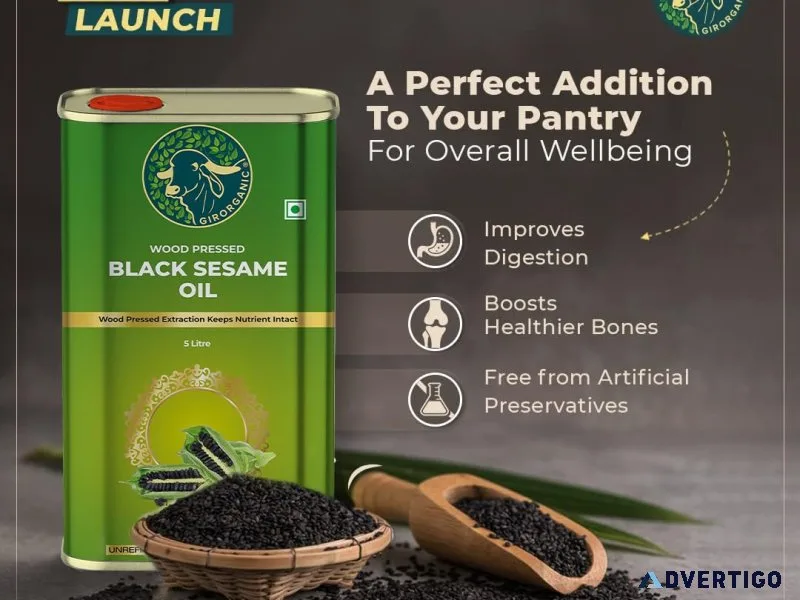 Pure organic black sesame oil – cold pressed & nutrient rich